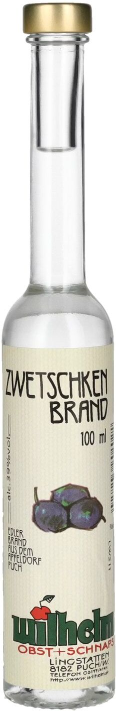 Wilhelm Spezialitäten Wilhelm Zwetschkenbrand 39% Vol. 0,1l