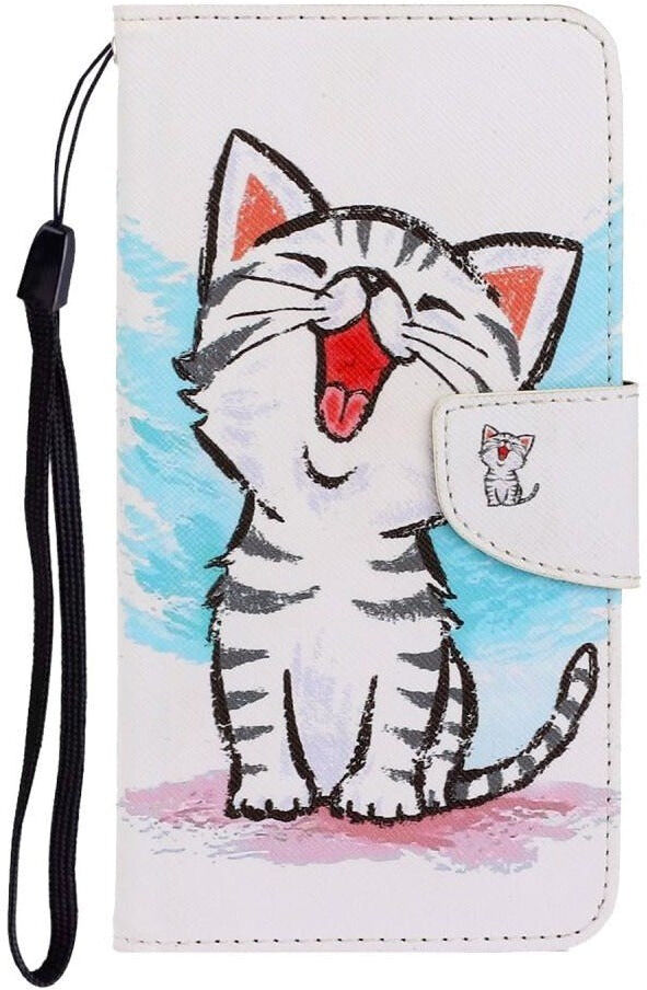 INCOVER Samsung Galaxy M11 Læder Flip Cover m. Pung - Hvid Kat