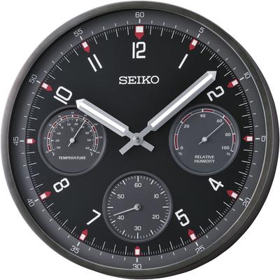 Wanduhr SEIKO, schwarz, Wanduhren, B/H/L: 4,9cm, Wanduhr, Quarzuhr, Wohnzimmer, Esszimmer, Küche, Arbeitszimmer, Flur