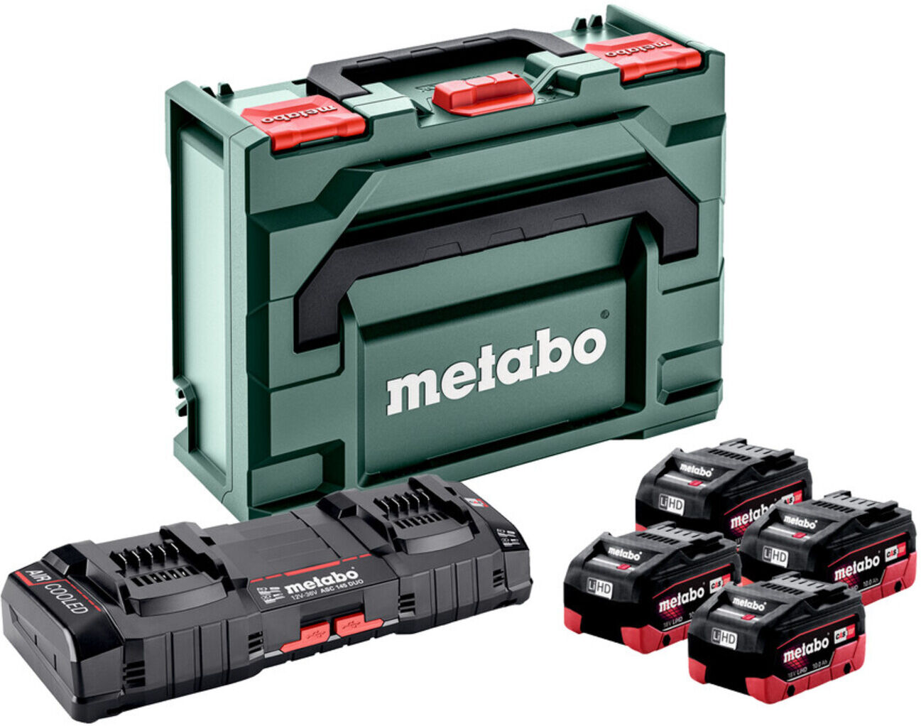 Metabo Basis-Set 4x LiHD 10Ah + ASC 145 DUO + metaBOX (685143000)