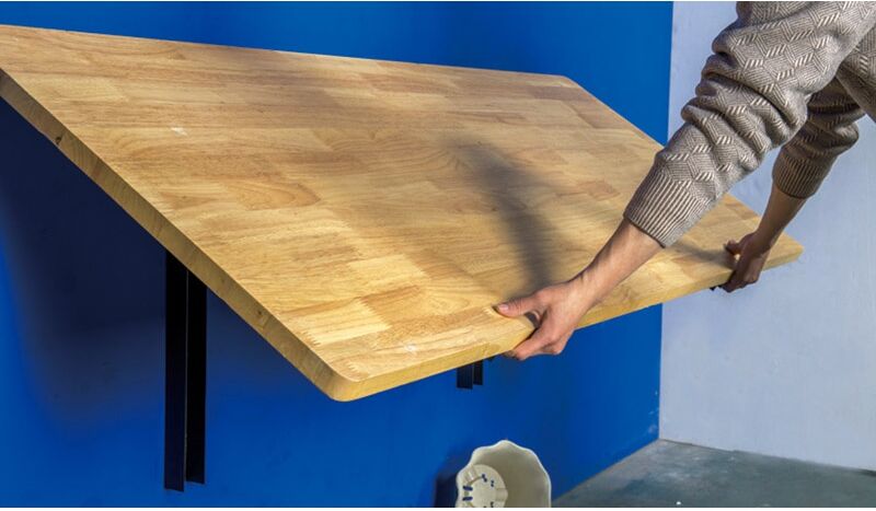 B2B Partner Klapptisch für Wand, Buchenleimholz, 1200 x 580 mm