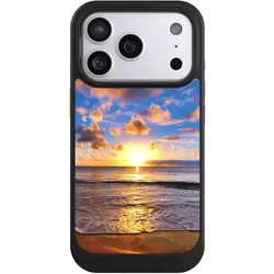 Nivocase Hülle für Apple iPhone 17 Pro Handyhülle NIVOcore Case Schwarz Meer Sonnenuntergang Strand (Apple iPhone 17 Pro), Smartphone Hülle, Schwarz