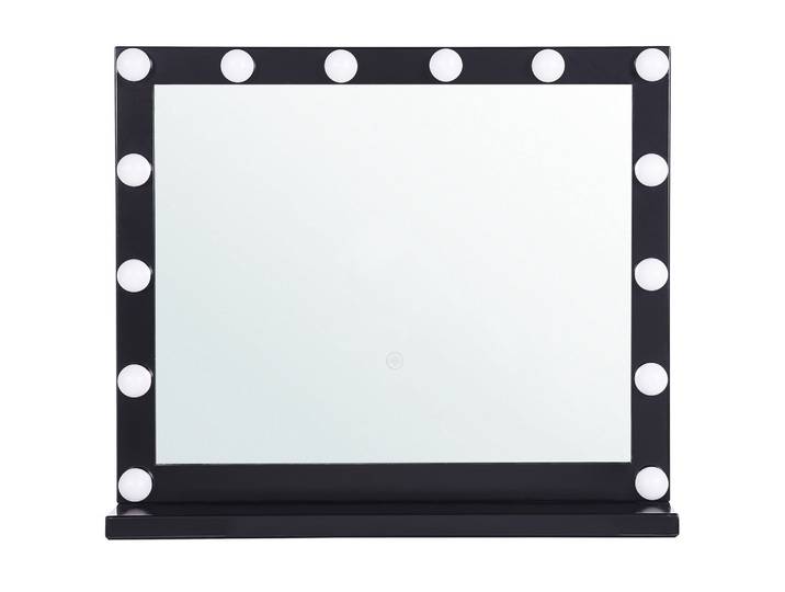 BADSPIEGEL mit LED-Beleuchtung schwarz rechteckig 50/60 cm Beauvoir