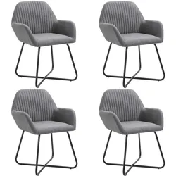 Décoshop26 - Set aus 4 modernen Küchen-/Esszimmerstühlen in dunkelgrauem Stoff CDS021557