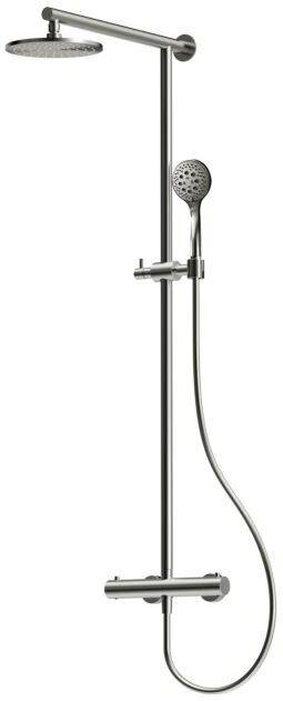 Herzbach LIVING SPA Duschsäule RB 200mm 11.988520.1.09 rund, Multihandbrause Edelstahl