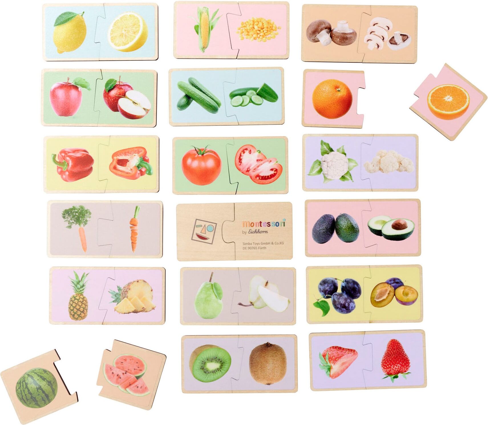 Puzzle EICHHORN "Montessori Puzzle", bunt, Puzzles, Kinder, Holz, Puzzle