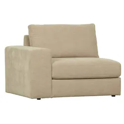 Modulsofa Family 1-Seat Element links, weicher Webstoff, modern, sandfarben, flexibel kombinierbar