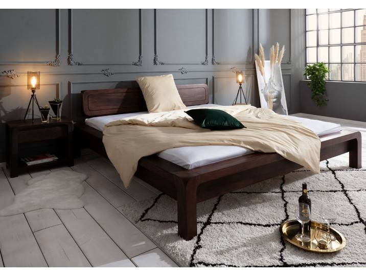 Bett Akazie 180x200x80 tabak lackiert BUENO #030