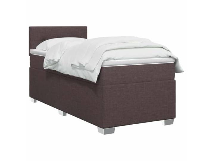 PUGYNBK Boxspringbett mit Matratze und LED-Licht, Dunkelbraun Verstellbares Kopfteil, 78/88 cm, mittlere Festigkeit, Taschenfederkerne, technischer Holzrahmen