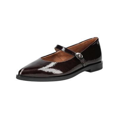 Riemchenballerina PAUL GREEN "Paul Green Ballerinas Leder", Damen, Gr. 38, Leder, braun (moro lack), Schuhe Riemchenballerina