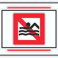 HB-Druck Schwimmen und Baden verboten Symbol Aufkleber A7 (74x105mm)