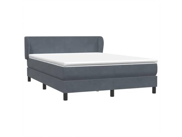 PUGYNBK Boxspringbett, Samt, Dunkelgrau, 160 x 210 cm Taschenfedern, verstellbares Kopfteil, abnehmbarer Bezug, Lattenrost