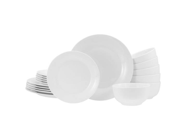 Creatable Tafelservice Base weiß, Weiß, Keramik, 18-teilig, stapelbar, Geschirr, Geschirrsets, Tafelservice