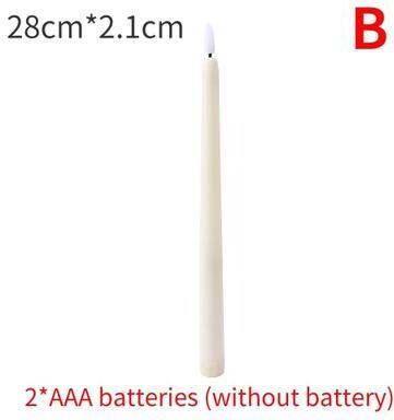 Uplifted Finds 1 Or 4 PCS Long Christmas LED Taper Candle Flameless Pointed Flickering Light For Church And Holiday Home Decor b beige 1 Pc