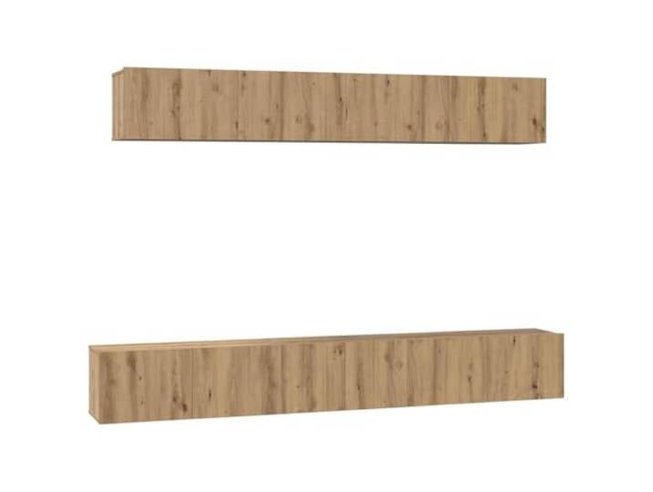 LMTYOENFG TV-Schrank Set Wandmontiert 5-TLG, Artisan-Eiche Holzwerkstoff Flexibles 5-teiliges Lowboard-Set für Wohnzimmer und Freizeitbereich mit Scharniertüren und viel Stauraum.