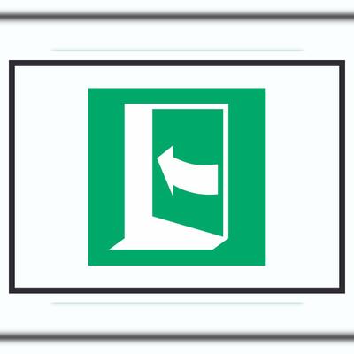 HB-Druck Tür öffnet durch Drücken auf der linken Seite Symbol A6 (105x148mm) Schild