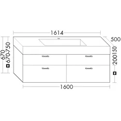 Burgbad Mineralguss-Waschtisch+Waschtischunterschrank System 30 Preisgruppe 4 Sana Trend- oder SHGQ161F5348C0037