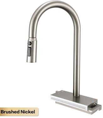 Uplifted Finds Luxury Gunmetal Brass LED Digital Display Kitchen Faucet Pull Out g3 8 brushed Nickel