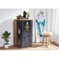 Vitrine Mango 76x60x120 natur lackiert RAILWAY #130