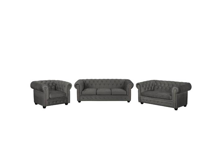 Ensemble de salon II 3-2-1 Gris/Gris Tissu Glamour