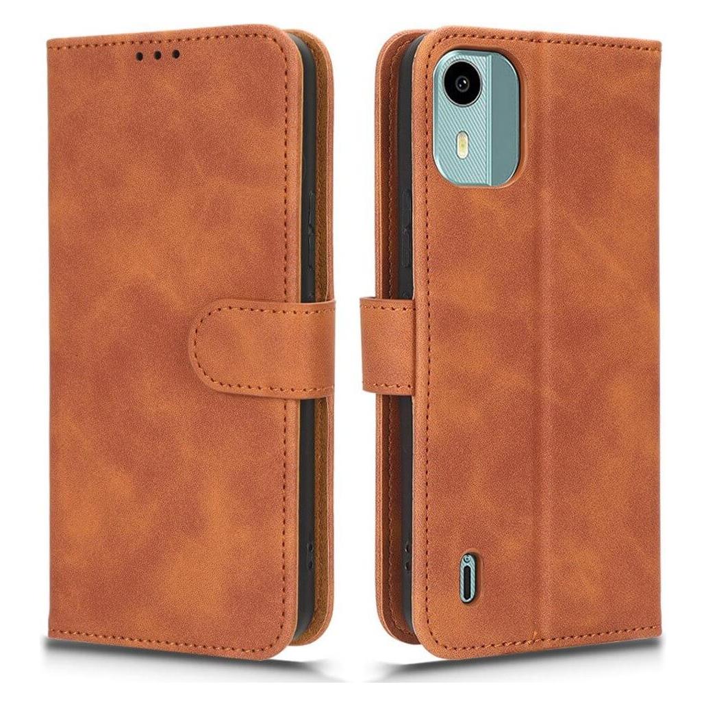 Cover-Discount Nokia C12 - Leder Etui Hülle braun (Nokia C12) (660137386E)