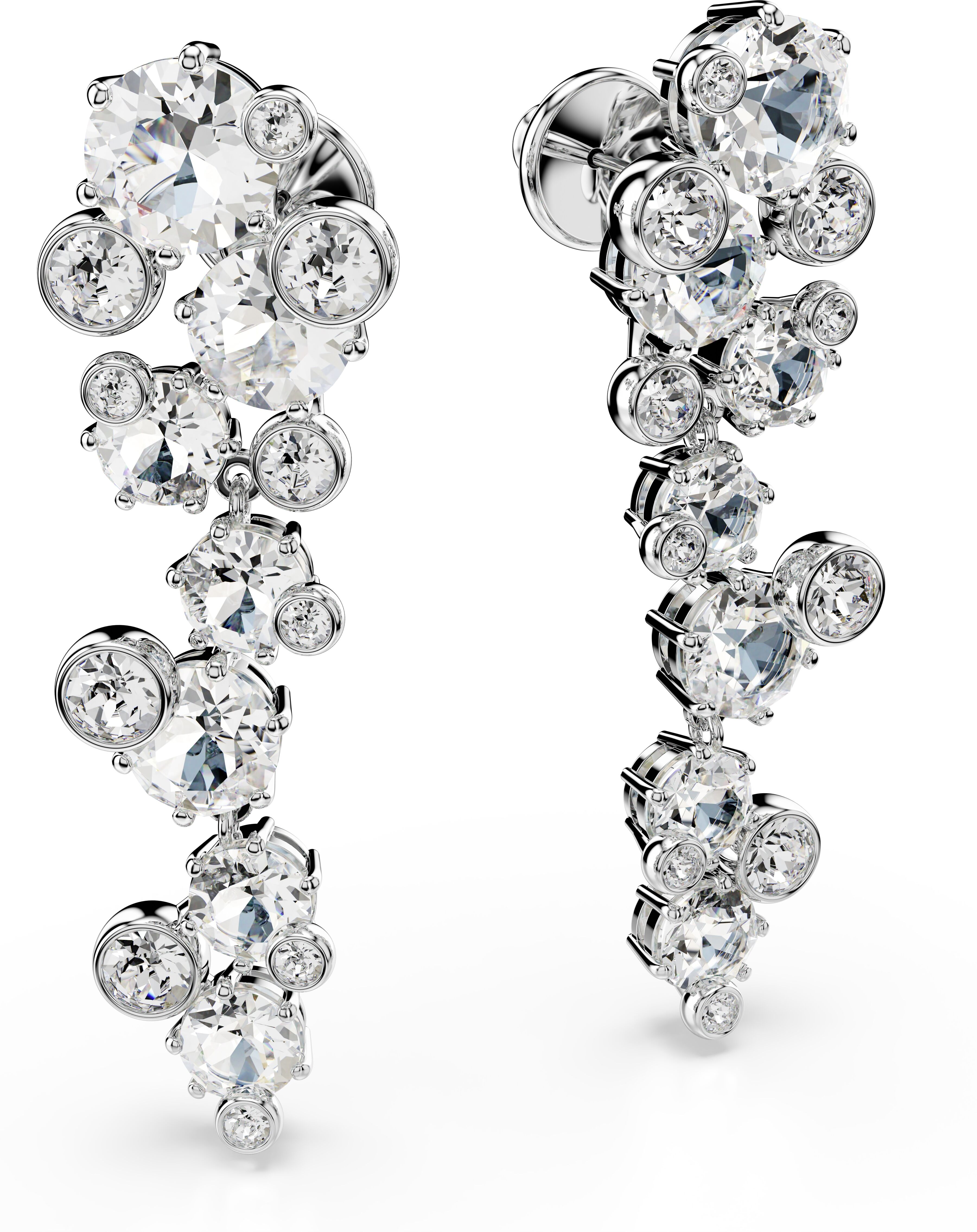 Paar Ohrstecker SWAROVSKI "Schmuck Geschenk Constella Ohrringe", silber (metallfarben, kristallweiß, kristallweiß), Ohrringe, Damen, Metall, mit Swarovski Kristall