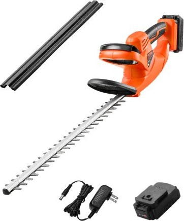 VEVOR Elektrische heggenschaar met 51 cm dubbelwerkend stalen mes, 20V accu, oranje/zwart