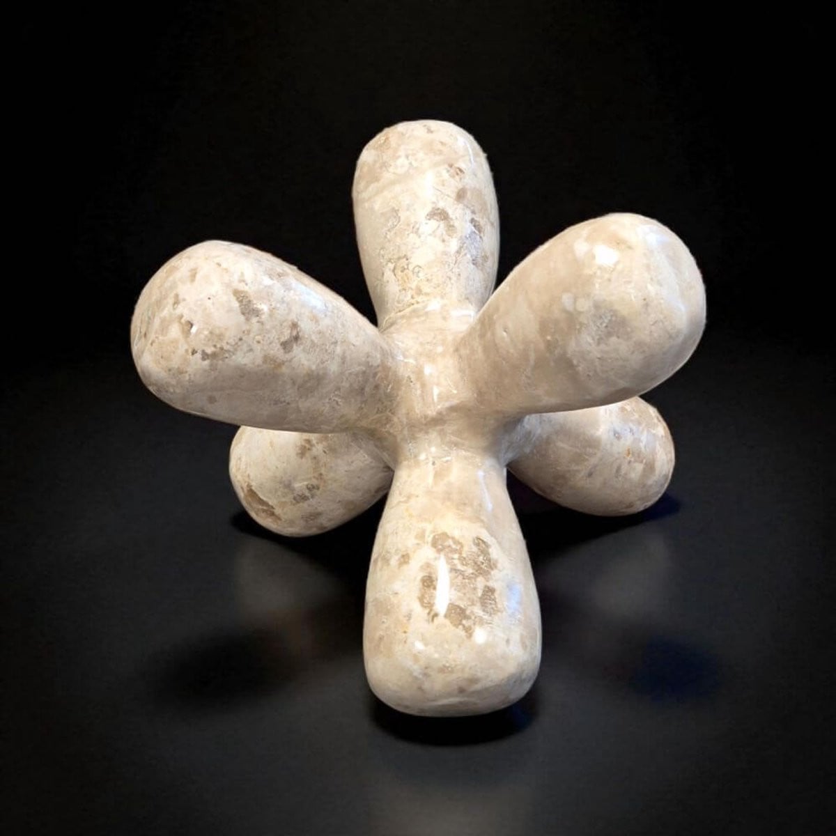 Marmeren molecuul object-ornament in crème, Large tabletop decoratie