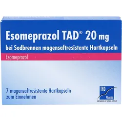 Esomeprazol TAD 20mg bei Sodbrennen 7 St Magensaftresistente Hartkapseln
