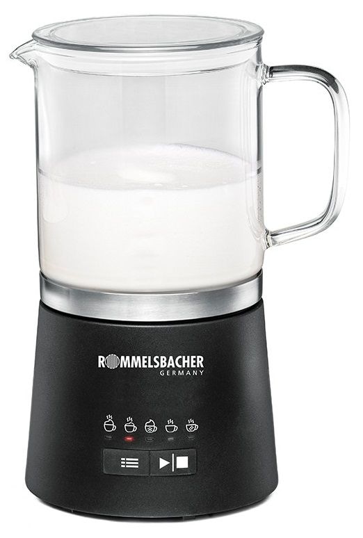 Rommelsbacher MS625 Milchaufschäumer Automatischer Milchaufschäumer/-wärmer ca. 250 ml (Schwarz, Edelstahl) MS 625