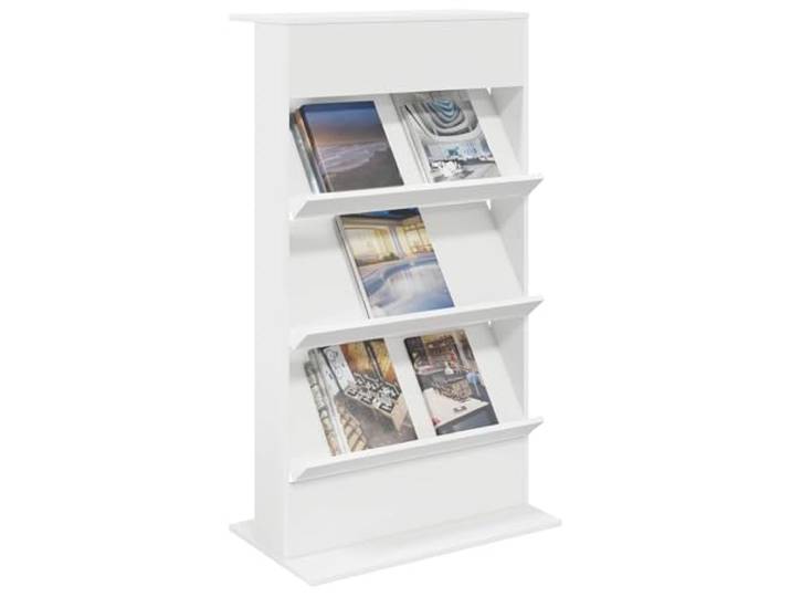 KTHLBRH Regal für Zeitschriften, weiß, 70 x 41 x 126 cm, mehrschichtiges 3 selbsttragende Einlegeböden, 40 kg pro Regal, leicht zu reinigen, für Wohnzimmer und Büro