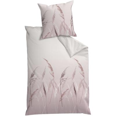 Bettwäsche DYCKHOFF "Soft Pastel", rosa (rose), B/L: 155cm x 220cm, 1 Stk., 1 Stk., Flanell, B/L: 80cm x 80cm, 2 Stk., Flanell, Obermaterial: 100% Baumwolle, Bettwäsche, Bettwäsche