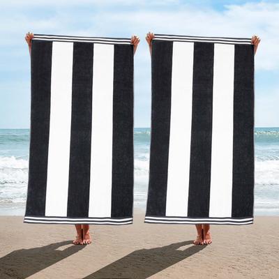 Cabana Stripe Oversized Cotton Beach 2 Piece Towel Set by Superior
