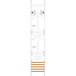 f-tronic 7143405 Zählerfeld Z16-HSS, 1-feldrig, H=1350mm, 2-3.HZ, 2 HSS Z16HSS