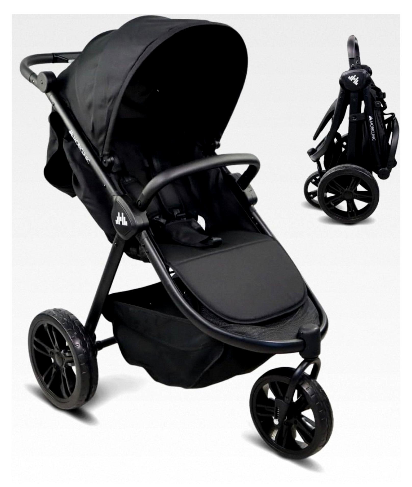3-Rad-Kinderwagen Agnes, Geländereifen, Einhandlenker, 5-Punkt-Gurtsystem, Rückentasche, Sportlicher Stil, Ein-Klick-Faltmechanismus, XXL-Korb, Bis zu 22 kg