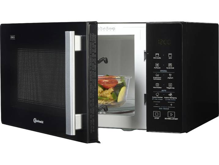 BAUKNECHT Mikrowelle MWO 253 B , schwarz, B:48,3cm H:28,1cm T:41,9cm, Mikrowellen, Mit Grill und Automatikprogrammen wie Warmhalten und Schmelzen, Mikrowelle