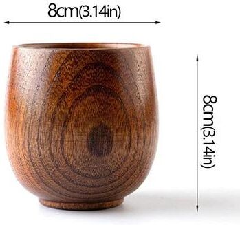 Inspired Living Handcrafted Jujube Wood Mug Natural Wooden Coffee Cup With Ergonomic Handle h