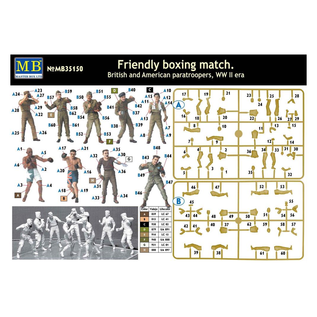 Master Box Friendly boxing match.Brit.+Amer.paratro (MB35150)