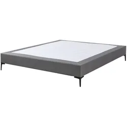 En.Casa, Bett, Doppelbett Lilla Textil 160x200 cm Dunkelgrau (160 x 200 cm)