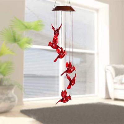 HomeDecorAndMore LLC Harmony In Your Garden Solar Powered Cardinal Wind Chime Light, Mesmerizing Illumination & Melodies Harmony In Your Garden Solar Powered Cardinal Wind Chime Light, Mesmerizing Illumination & Melodies
