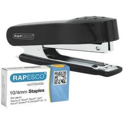 RAPESCO Heftgerät »No. 10 Mini« mit 1000 Heftklammern »10/4 mm« schwarz, 2.4x3.9x5 cm