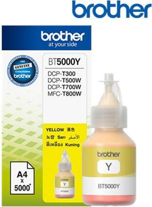 Brother BT5000Y Gele Inkt voor Brother DCP-T220, T310, T420, T425, T510, T520, T525, T710, T720, MFC-T4500, T910, T920