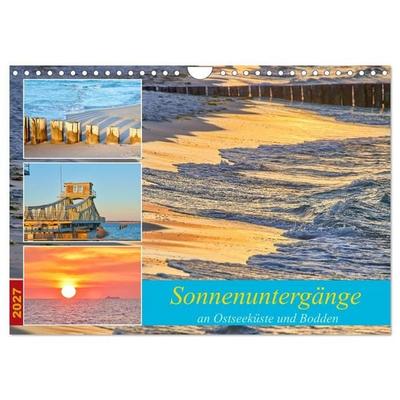 Sonnenuntergänge an Ostseeküste und Bodden (Wandkalender 2027 DIN A4 quer), CALVENDO Monatskalender