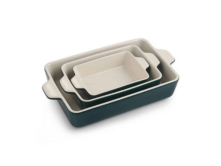 LuxusKollektion Auflaufform Backform rechteckig 30x20cm Jade, Keramik, (1-St)