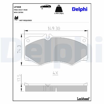 DELPHI Bremsbelagsatz, Scheibenbremse LP468 für VW Mercedes PUCH