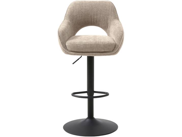 Barhocker 2er-Set Cornell Leinen Stoff/Metall H 95.5 cm