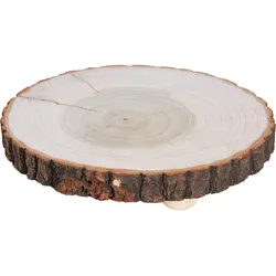 Baumstammscheibe mit Sockel aus Paulownia-Holz, 31 x 31 x 6 cm, nachhaltig - hochwertige Dekoration & Untersetzer