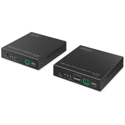 DIGITUS HDMI Fiber KVM Extender Set 4K/60Hz, 40 km/300 m, IP 1G, Schwarz