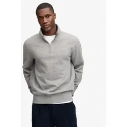 Superdry für Herren. M2014700A Graues Sweatshirt mit halbem Reißverschluss Essential Serif Logo Half (XXL), Lässig, Baumwolle