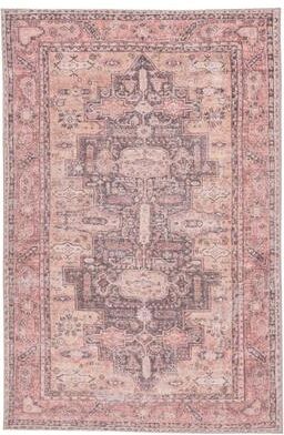 Gracewood Hollow Cosima Machine Washable Medallion Pink/ Dark Purple Area Rug
